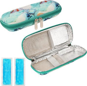 Borsa di Viaggio per Insulina - Con 2 Blocchi di Ghiaccio Riciclabili - Organizzatore per Diabetici - Design Blu chiaro.
