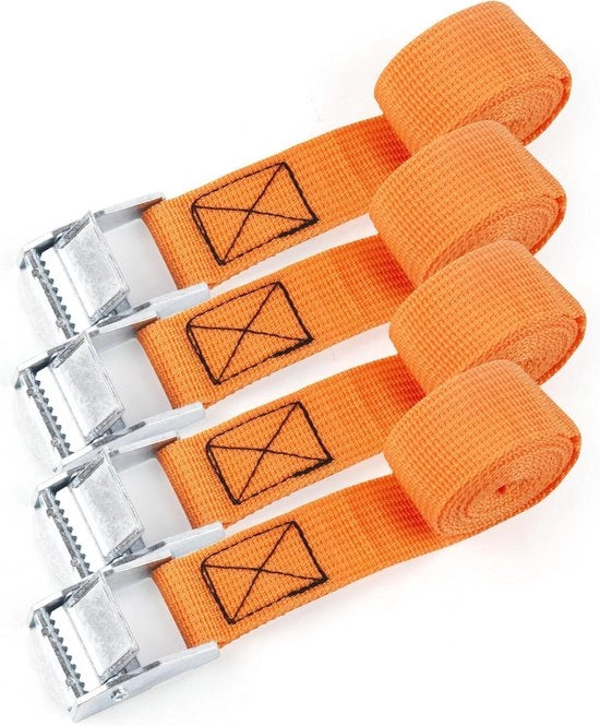 4 Set di Cinture di Legatura Adattabili con Ratchet - Cinture di Legatura Rastabbili per Porta Biciclette, Auto e Bagaglio