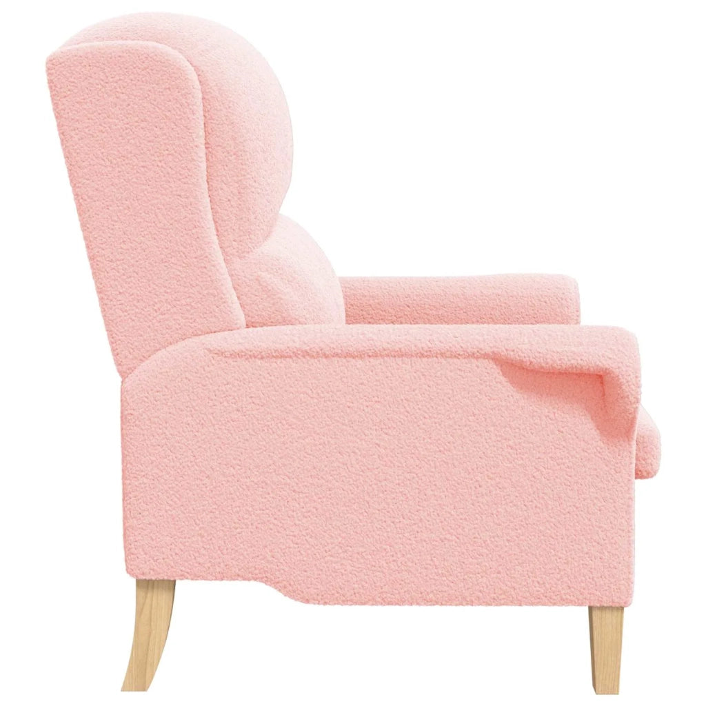 Poltrona | Sedia Relax Rosa Tessuto Sherpa morbido