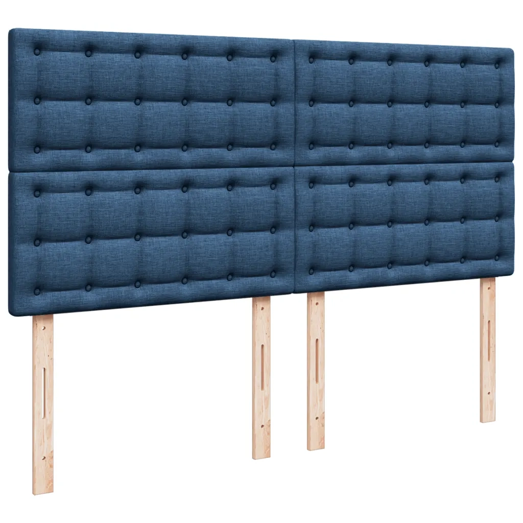 Giroletto a Molle con Materasso Blu 200x200 cm in Tessuto