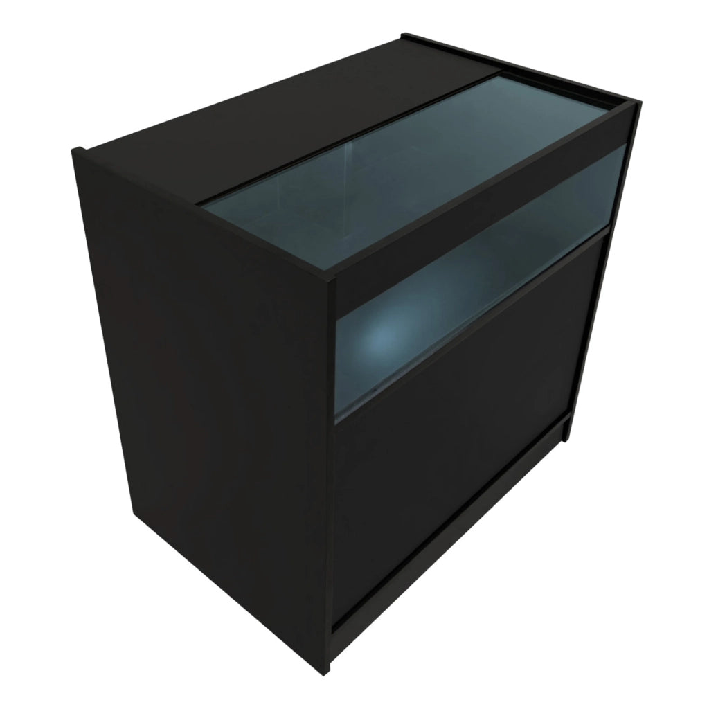 Set Banconi Negozio Nero Luna LED B900 CM60 TB60 con Serrature e Vetrina