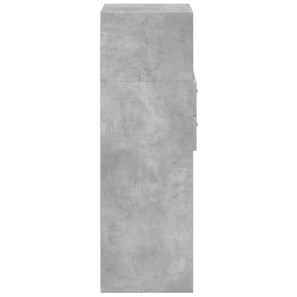 Credenza Grigio Cemento 30x42,5x124 cm in Legno Multistrato
