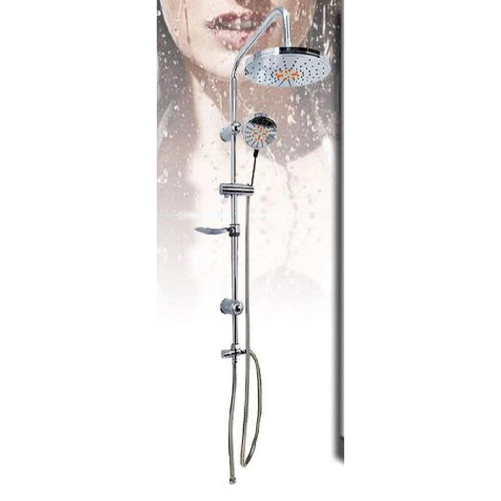 Trade Shop - Set Doccetta Bagno Colonna Doccia Saliscendi Cromato Rubinetto Soffione Tx-8200 -