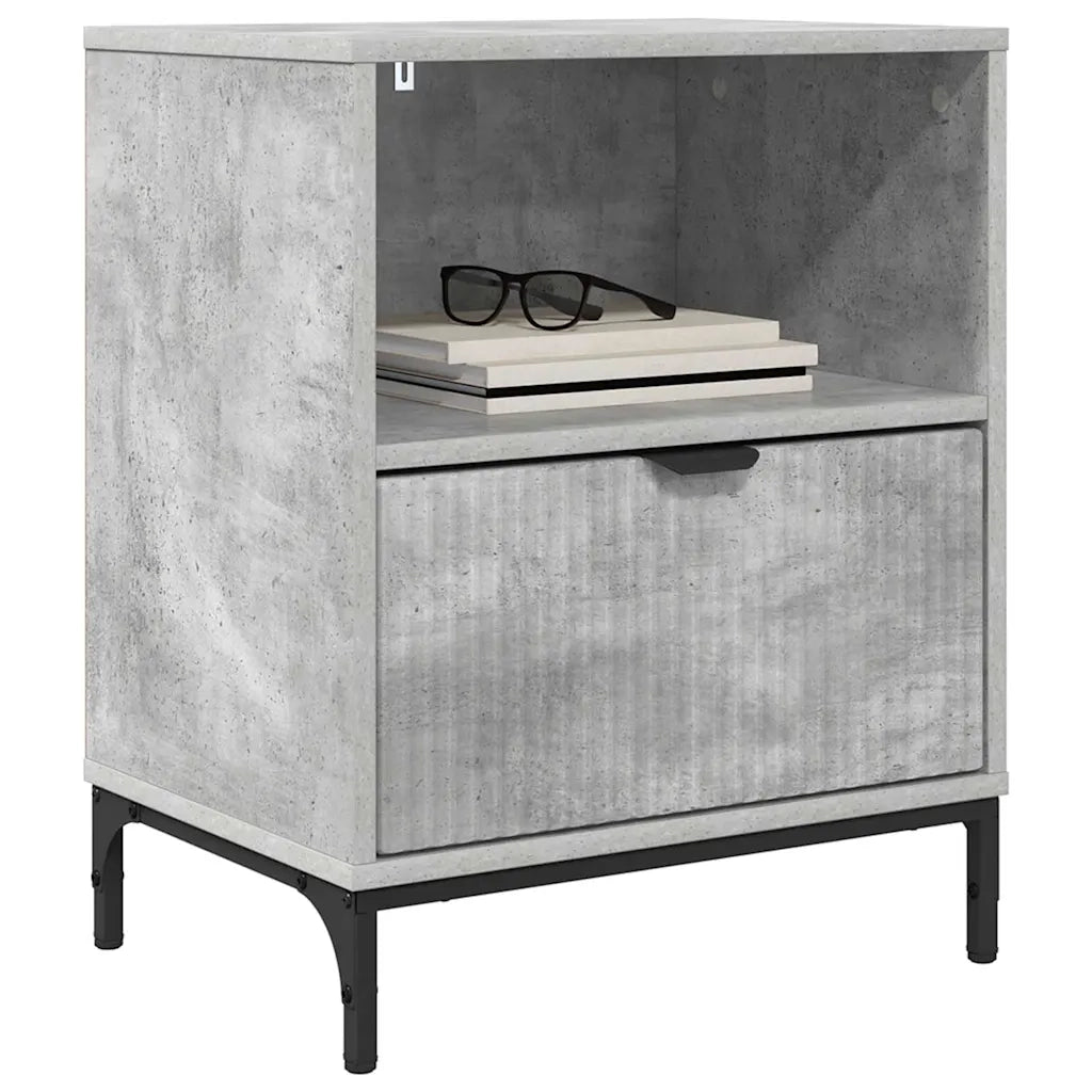 Armadio da Notte con cassetto Grigio cemento 49 x 36 x 61 cm 883480