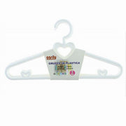 Trade Shop - Set 5pz Grucce Stampelle Con Cuori Appendiabiti In Plastica Bianca Vestiti 87677 -