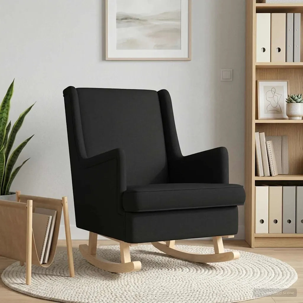 Sedia a dondolo Nero 62 x 80 x 85 cm Tessuto 42029964
