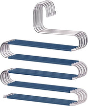 Organizzatore per Cappotti e Gilet con Fermo Scivolamento - 4 Pezzi - Acciaio Inossidabile - Cassetto per Abiti - Sciarpe - Blu - 4 Pezzi
