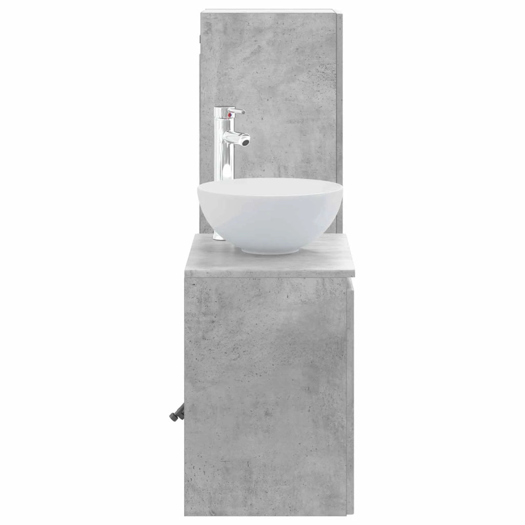 Set di mobili per il bagno 2 pz Grigio Cemento 3406116