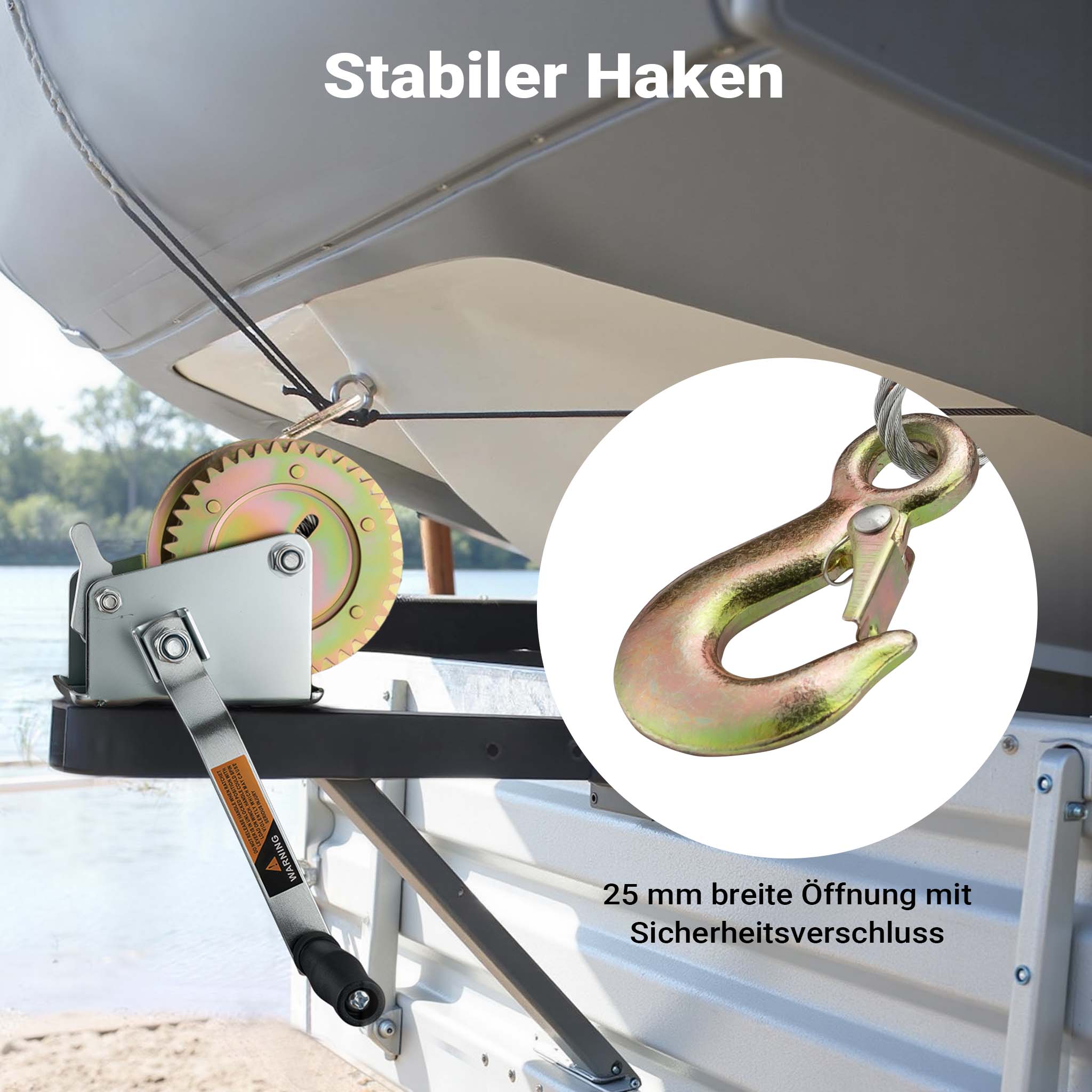 Verricello manuale a fune max 350kg corda metallica 10m 3,1:1 Argano a mano