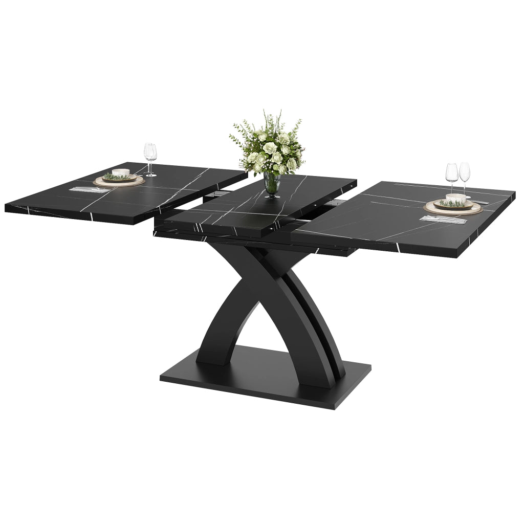 Tavolo da Pranzo Allungabile ¨C Xylo ¨C Nero, Legno, 120(160)x80x76 cm, 6 Persone
