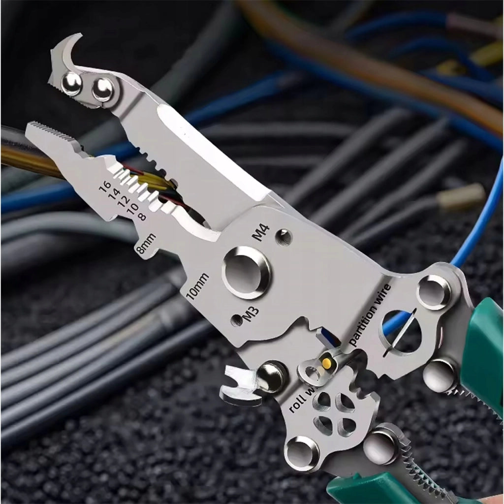 Multitool Pieghevole ProTool FoldX 13 in 1 – Acciaio Inossidabile, Impugnature Antiscivolo | Per Fili 6–18 mm