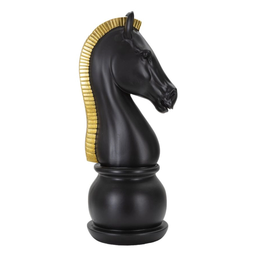 Scultura Scacchi 5, Nero, Poliresina, 18,5x18,5x50 cm