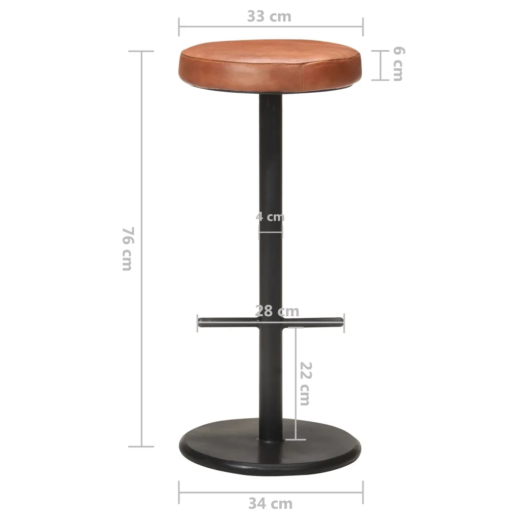 Sgabelli da Bar 2 pz Marroni in Vera Pelle cod mxl 62332