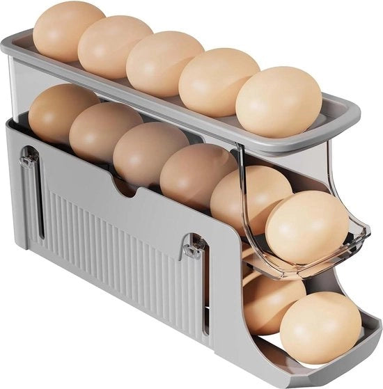 Contenitore per uova - organizzatore per frigorifero - dispensatore automatico per uova - cassettiera estraibile per uova.