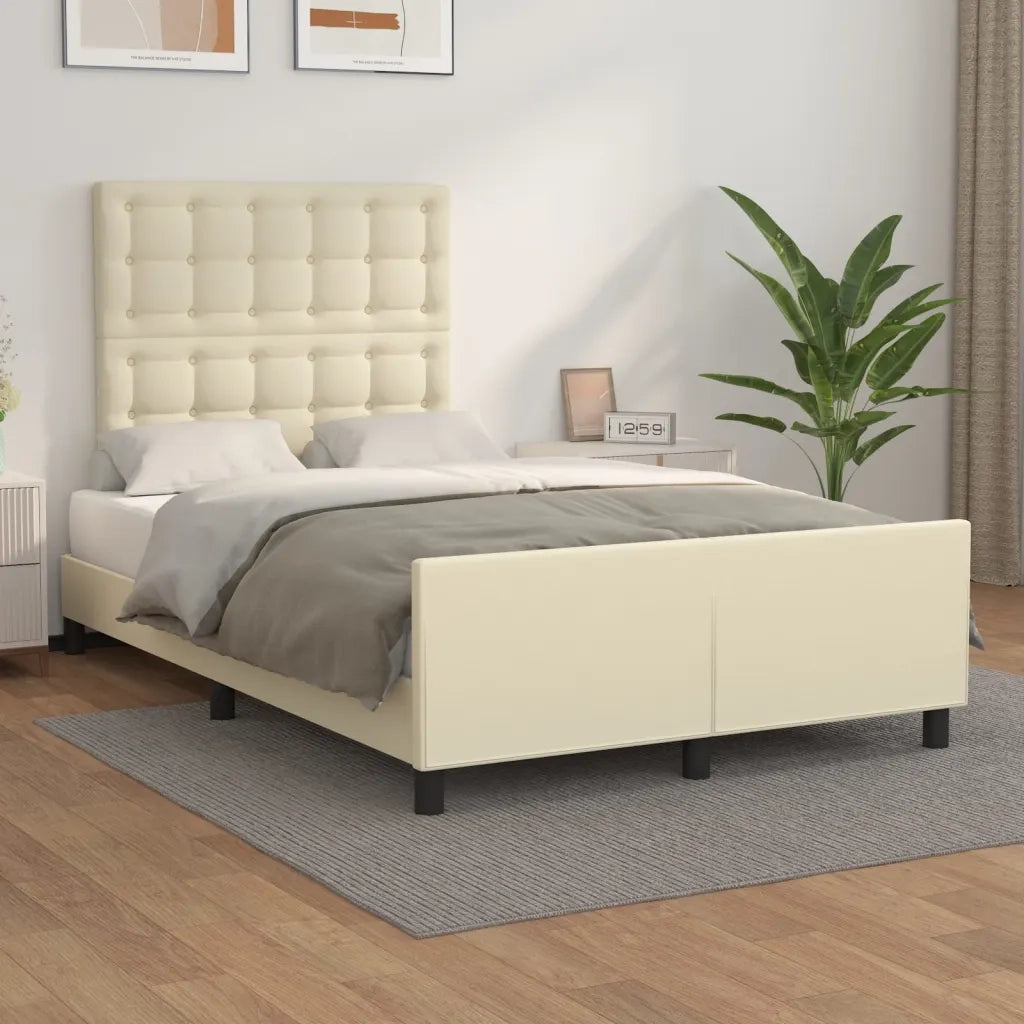 Giroletto con Testiera Crema 120x200 cm in Similpelle 3125563