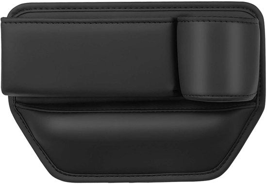 Organizzatore di spazi vuoti per sedile auto con guaina di supporto per console centrale e borse laterali in PU per auto (per lato del conducente)