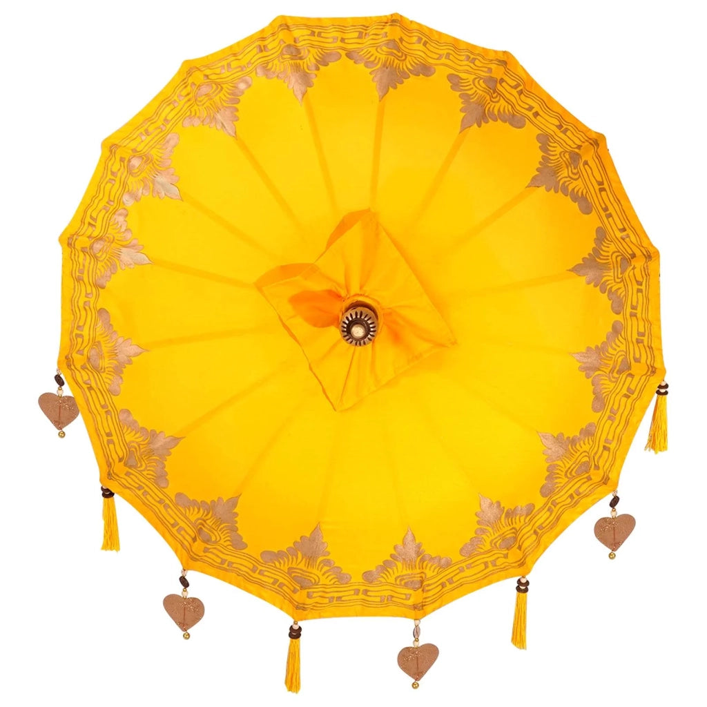 Ombrello balinese con base Giallo 95 x 95 x 260 cm 3356914