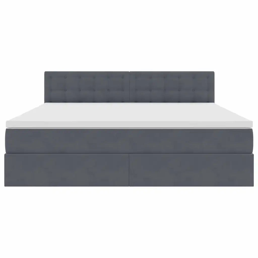 Letto con Contenitore Grigio scuro 180 x 200 cm Velluto 3370894