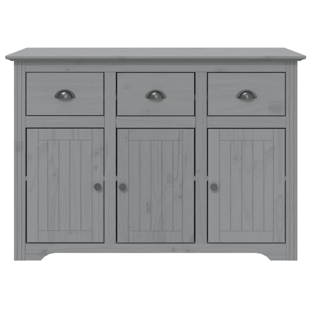 BODO 115,5 x 43 x 200,5 cm Mobiletto in legno massello di pino grigio cassettiera mobile contenitore organizer per cucina soggiorno salotto