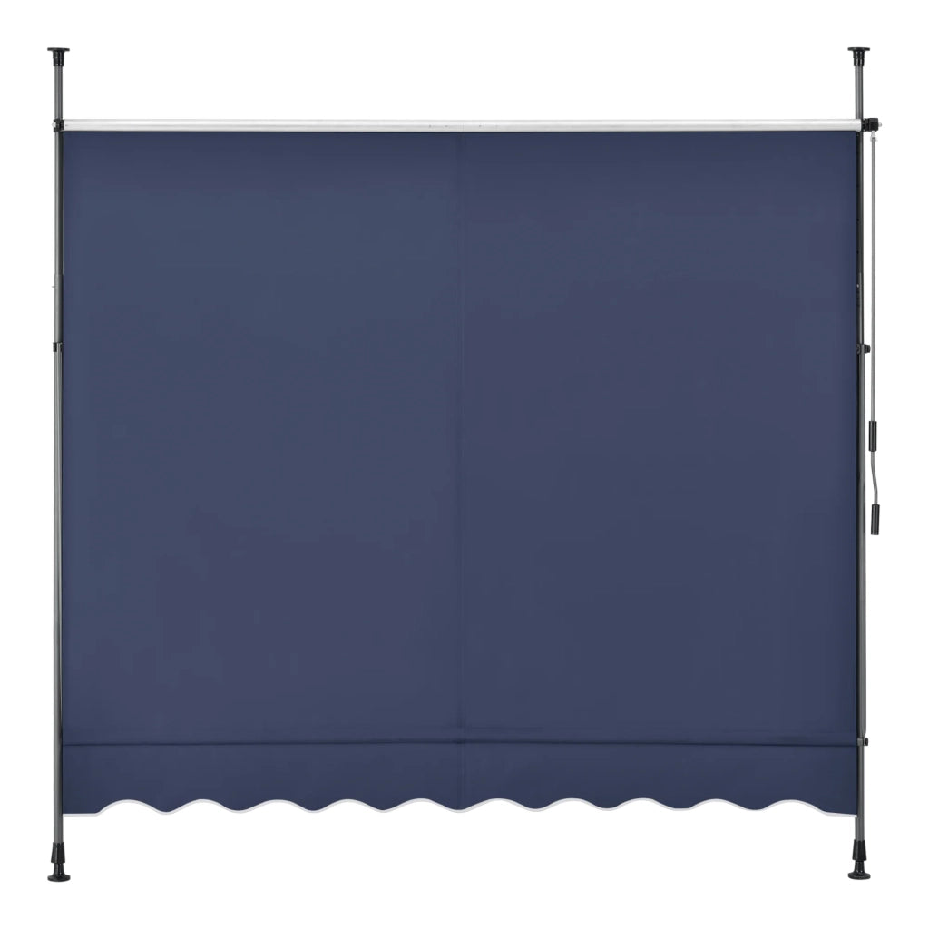 Tenda da sole telescopica in acciaio e poliestere 400 x 120 x 200-300 cm blu scuro 03_0008343