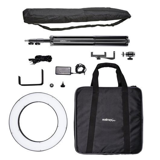 Ring light a LED 380 Bi-Color dimmerabile 23W, Luce ad anello con treppiedi fotografico, per foto e video, incl. accessori