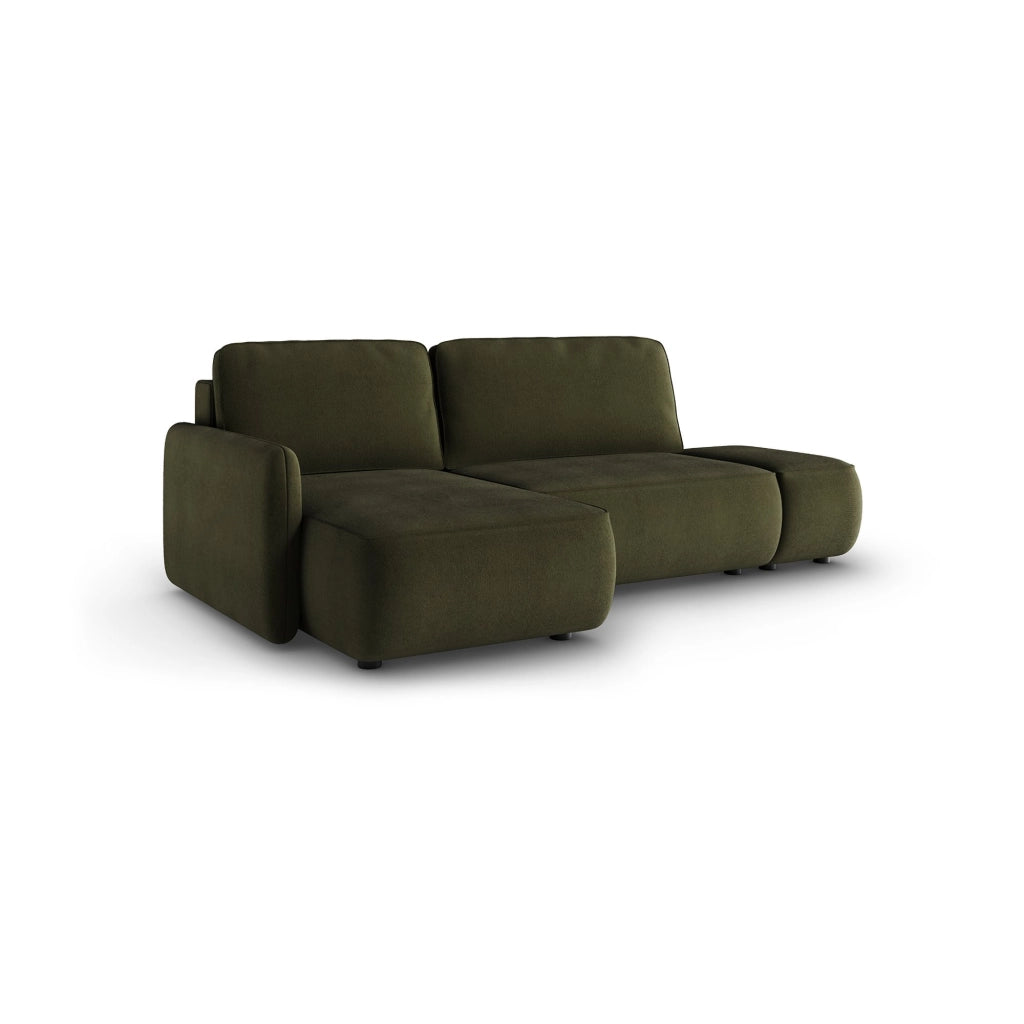 Rezzo, Divano Letto con Penisola Contenitore, 229x148 cm Verde