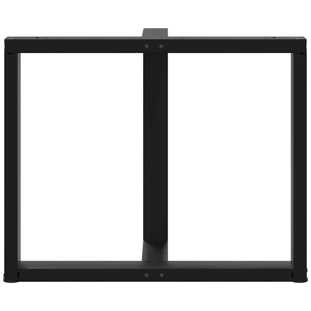Set di 2 gambe per tavolo da pranzo a forma di T dimensioni 100 x 35 x 72 cm design moderno e funzionale in acciaio nero 02_0057334