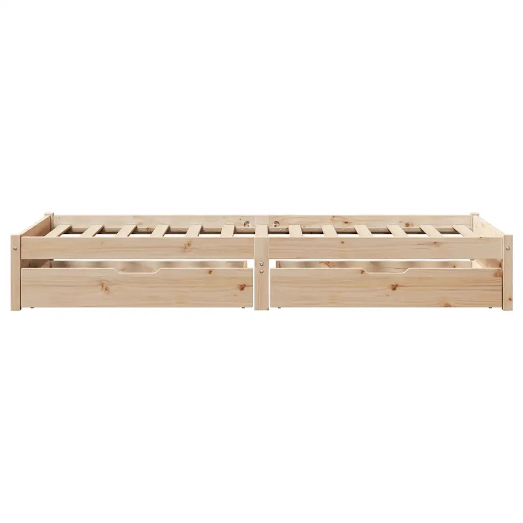 Letto senza Materasso-Struttura Letto 75x190 cm in Legno Massello Pino 947737