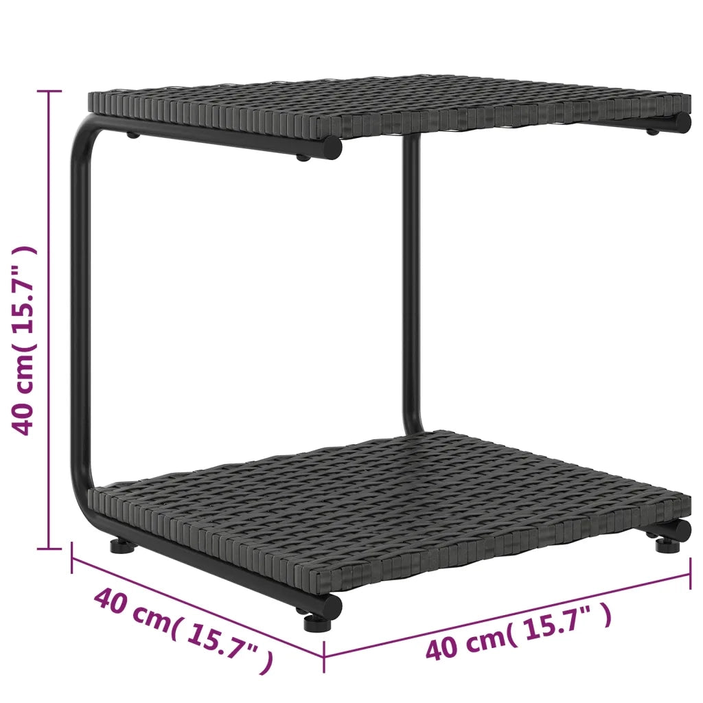 Lettino Prendisole per 2 Persone con Cuscini in Polyrattan Nero cod mxl 55524