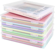 LOPYXBR 5-pack scatola per archiviazione A4 trasparente, contenitore in plastica per documenti, scatola multifunzionale per ufficio, per archiviare documenti, lettere, album e documenti di ufficio