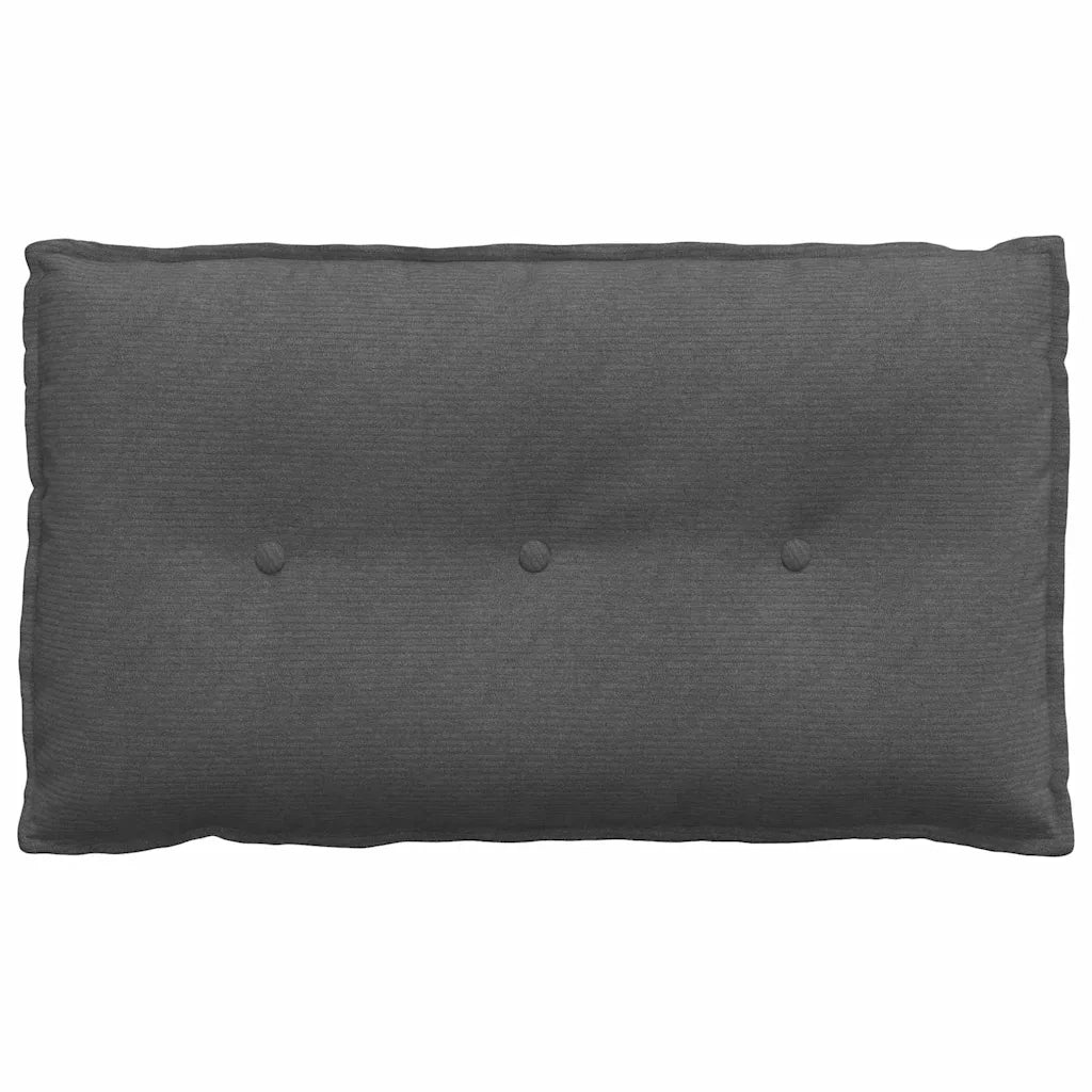Cuscino per Schiena | Cuscino dorsale Grigio scuro 80 x 50 cm Tessuto in Cords