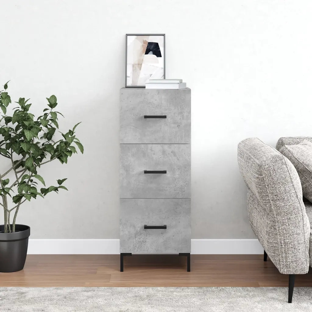 Credenza | Madia | Buffet da pranzo | Armadio da pranzo Grigio Cemento 34,5x34x90 cm in Legno Multistrato