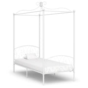 Letto a Baldacchino Bianco in Metallo 100x200 cm cod mxl 62138