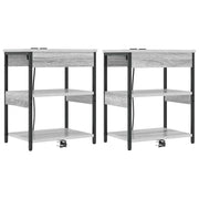 Set di 2 Comodini | Armadio da Notte | Mobiletto da notte Grigio Sonoma 41 x 31 x 51 cm