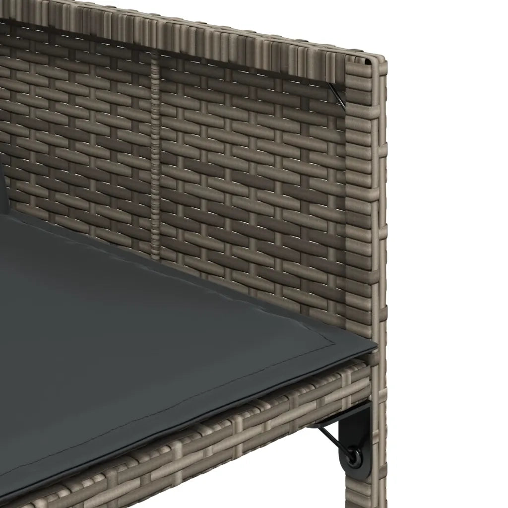 Set da Pranzo da Giardino 5 pz con Cuscini in Polyrattan Grigio 3278029