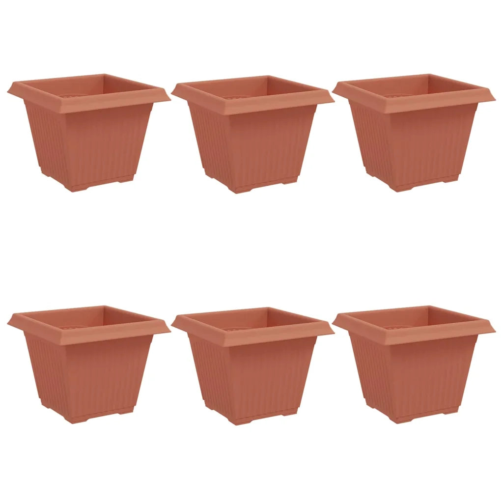 Vaso quadrato per fiori 6 pcs Rosso Mattone 38 x 38 x 30 cm 42020332