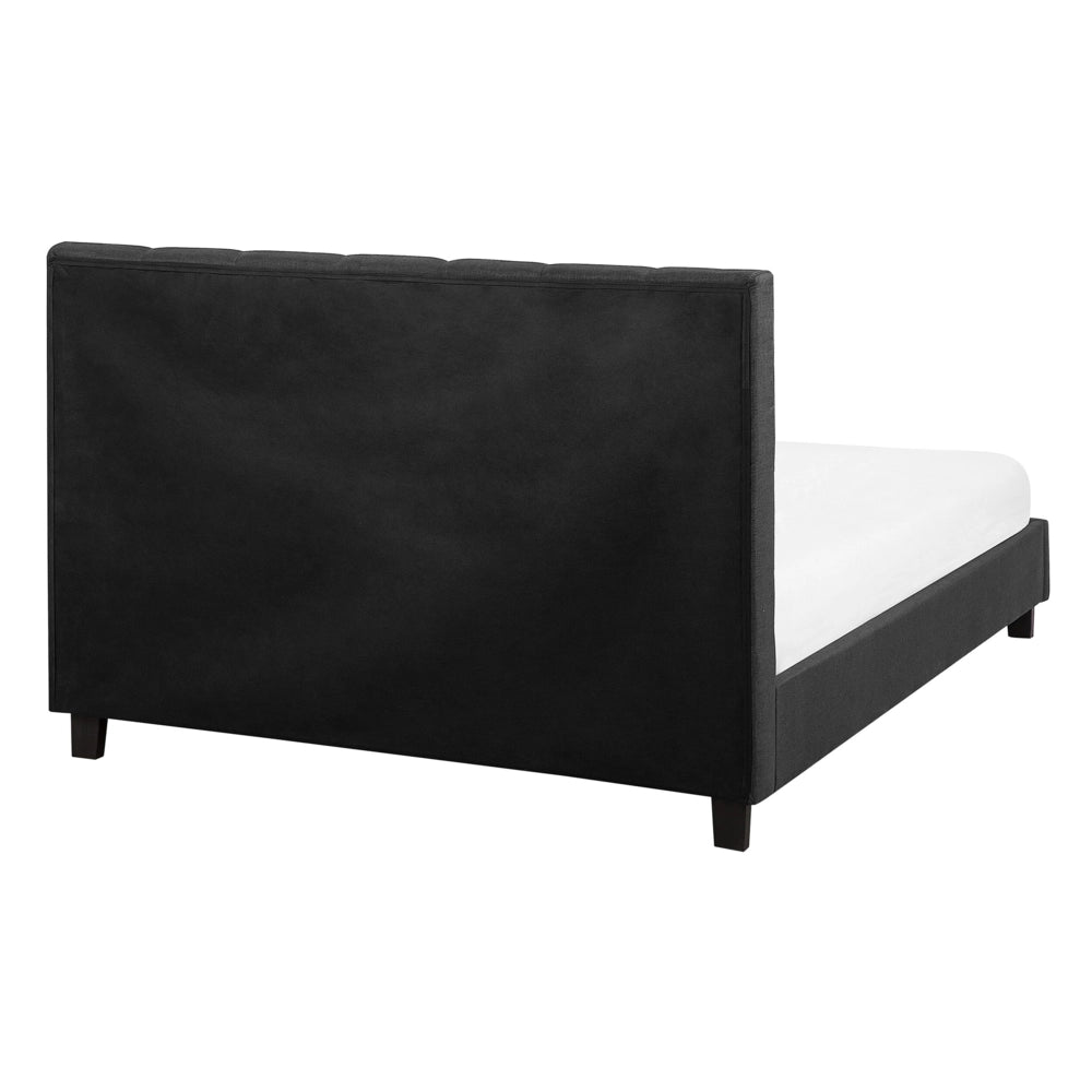 Letto ad acqua in poliestere grigio scuro 140 x 200 cm testiera imbottita camera da letto stile moderno