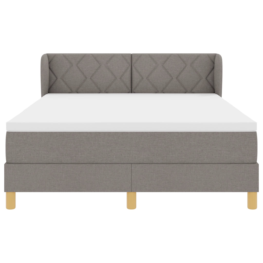 Letto con Rete e Materasso in Tortora - 160x200 cm Tessuto