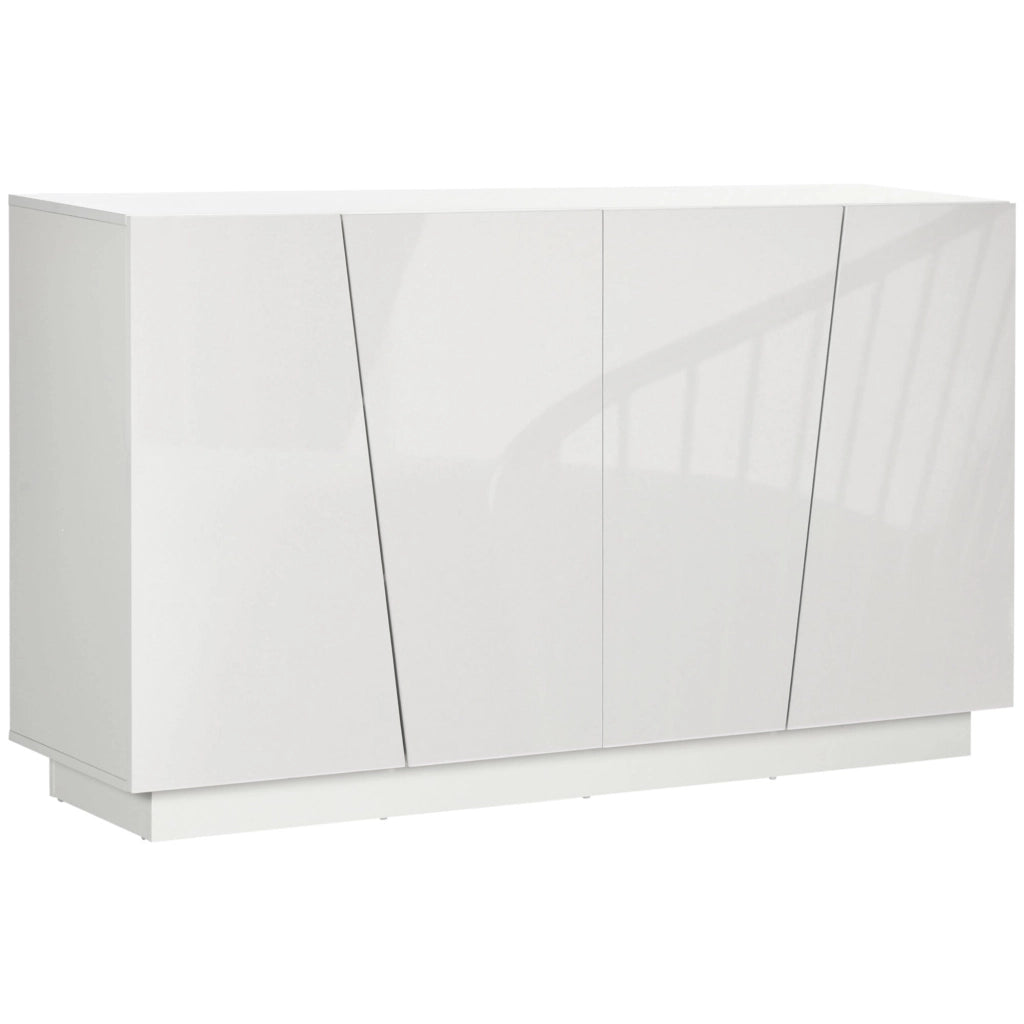 Mobile Multiuso 4 Ante 150x40x88 cm in Truciolato Bianco