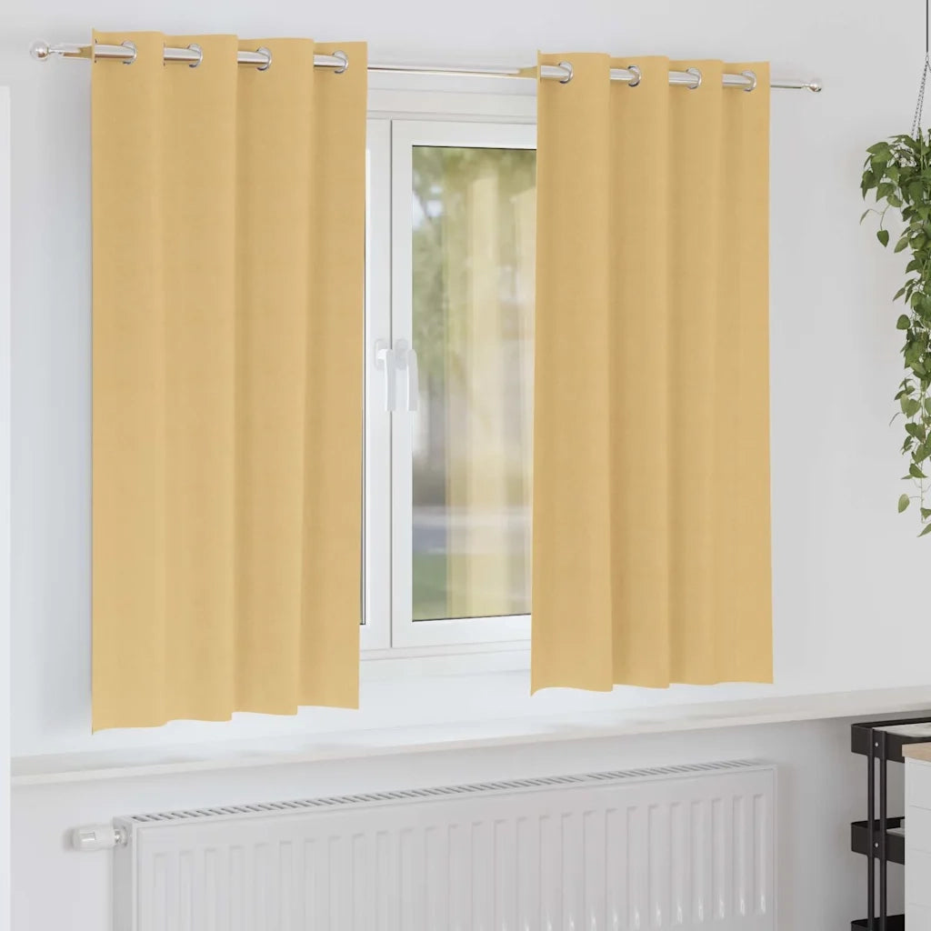 Tende Blackout con Anelli 2 pcs Beige 175 x 140 cm Poliestere 4107314