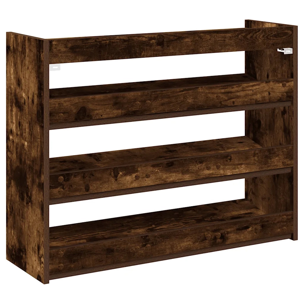 Scarpiera Rovere Fumo 80x25x62 cm in Legno Multistrato 859918