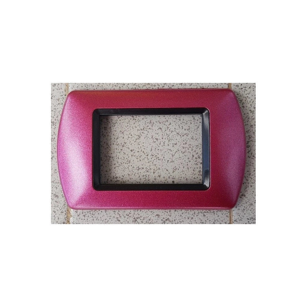 Trade Shop - Placchette Placche In Abs Compatibili Per Serie Living International Placca - Rosa Metallizzato -3 Fori     -