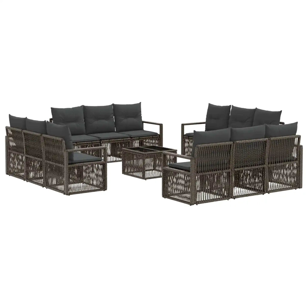 Set Divano da Giardino 13 pcs Grigio polyrattan