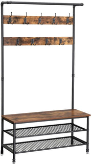 Appendiabiti guardaroba mobile ingresso con scarpiera in metallo 182 cm 12_0000893