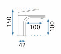Rubinetto Da Lavabo Rea Marco Gun Grey Low