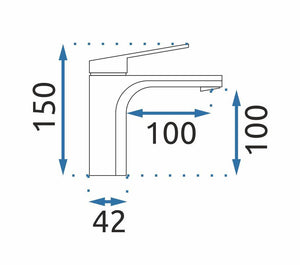 Rubinetto Da Lavabo Rea Marco Gun Grey Low