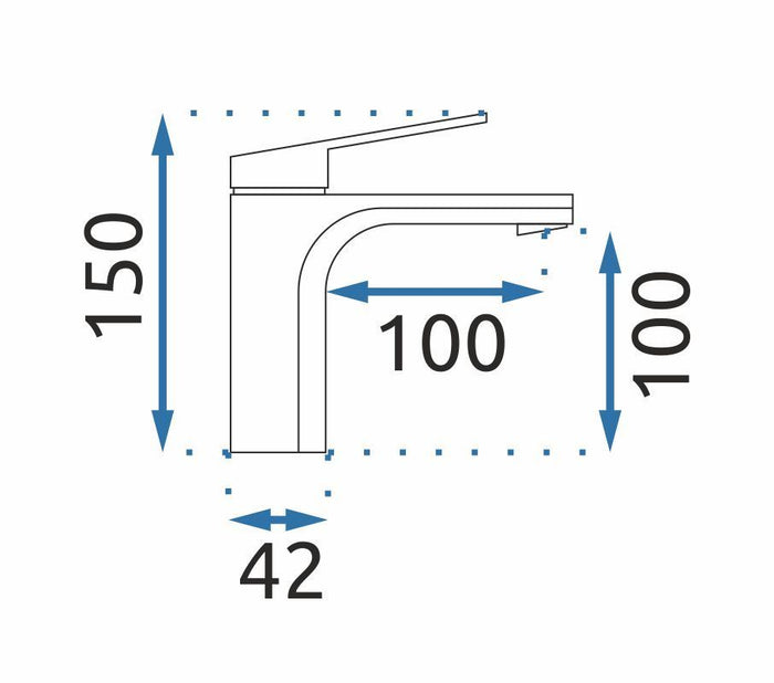 Rubinetto Da Lavabo Rea Marco Gun Grey Low
