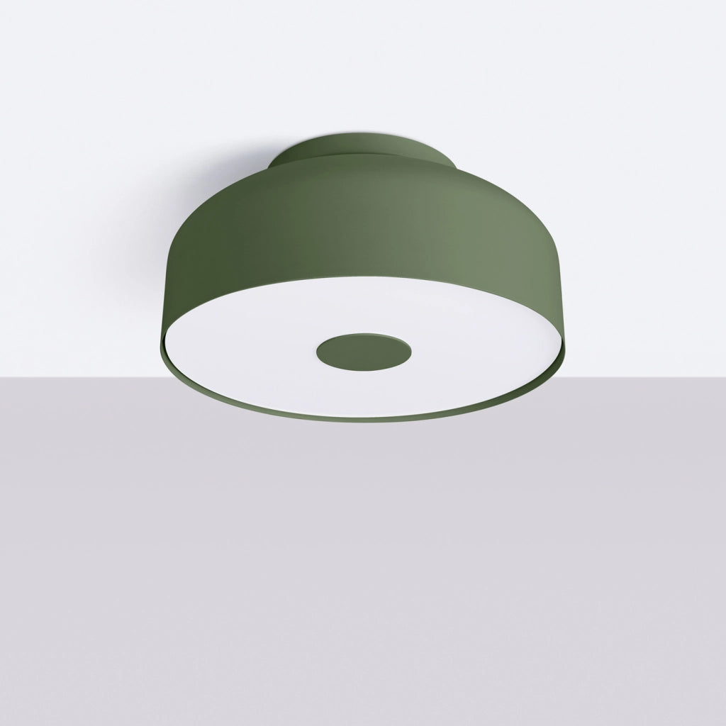 Lampada da soffitto OMIQ Crimson 4x15W E27 LED verde oliva moderna rotonda
