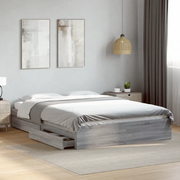 Giroletto Cassetti-Struttura Letto con contenitore Grigio Sonoma 150x200 cm Legno Multistrato 638773