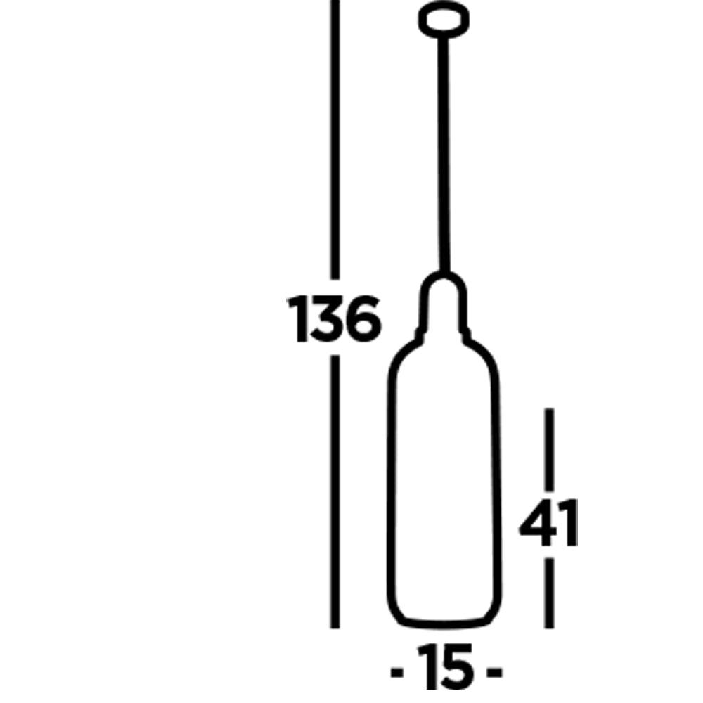 Sospensione Contemporanea Pipetta Acciaio Ottone Vetro 1 Luce E27